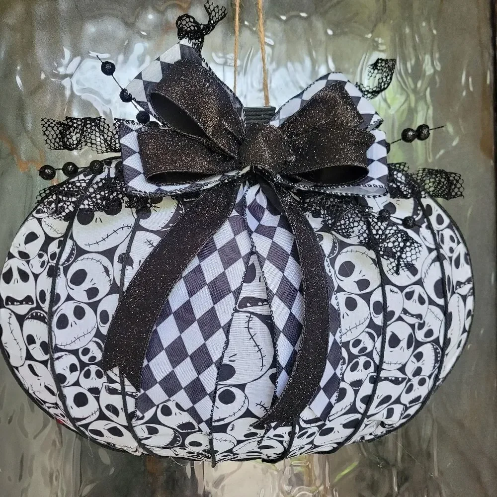 Jack Skellington pumpkin halloween wreath